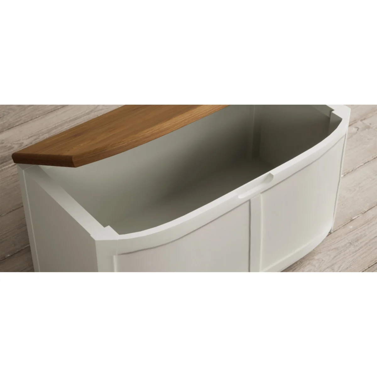 Bradwell Oak and Signal White Painted Blanket Box – image 9