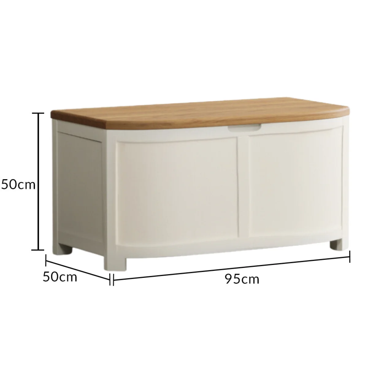 Bradwell Oak and Signal White Painted Blanket Box – image 10