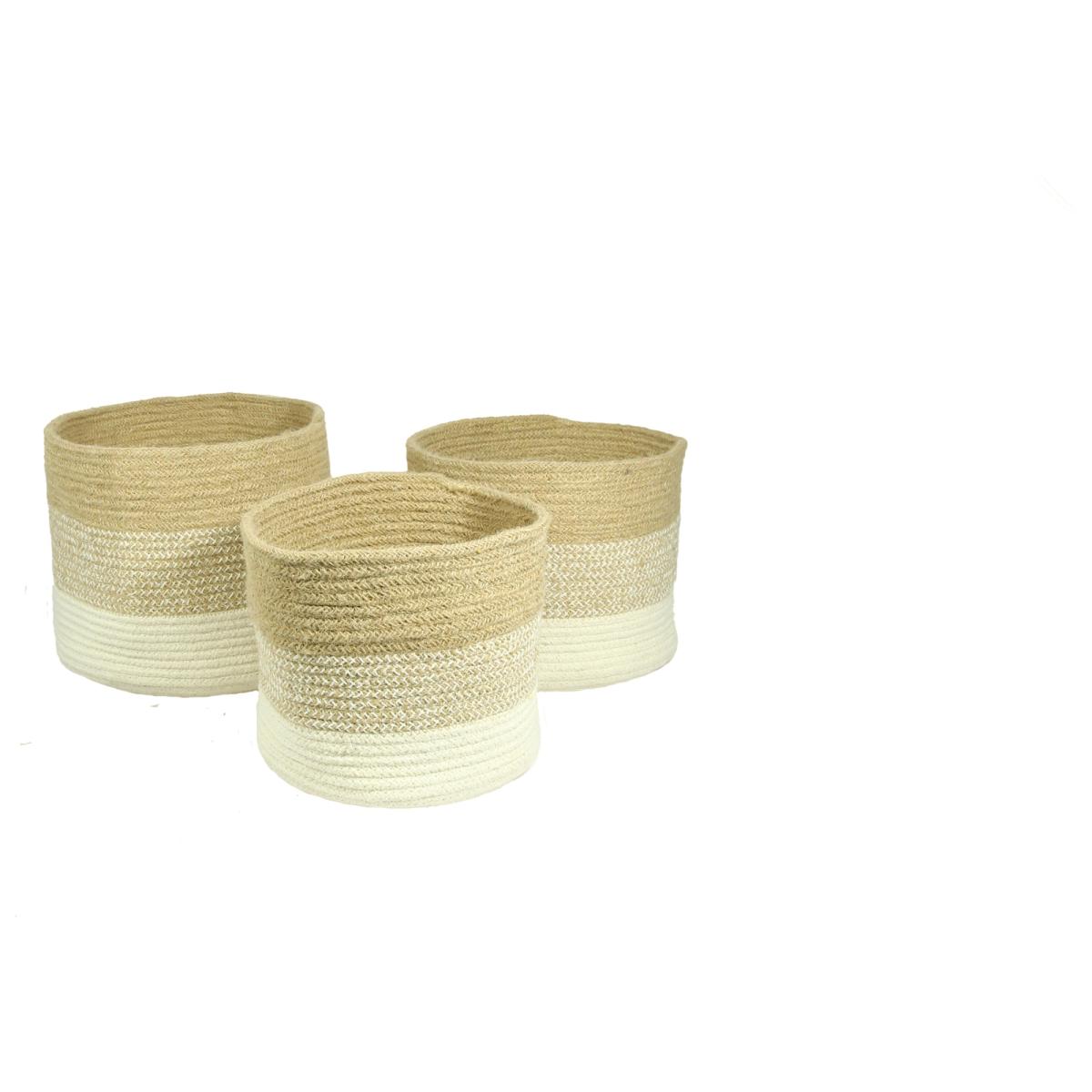 Esselle Barking Set of 3 Jute Nested Baskets - Cream – image 2