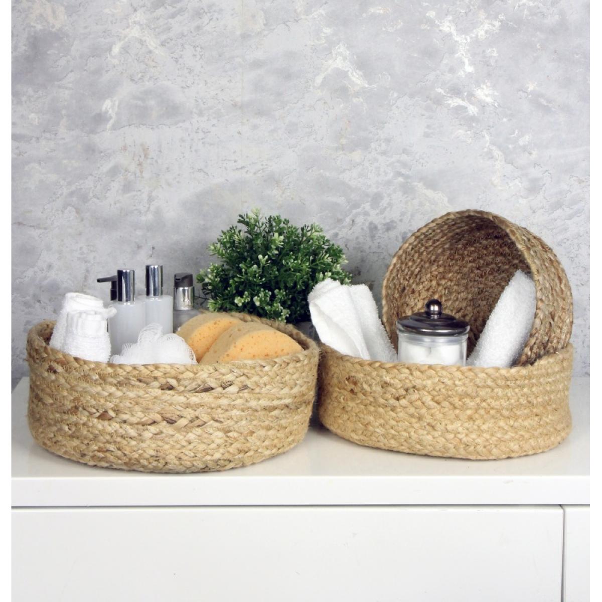 Esselle Bankside Set of 3 Jute Flat Round Baskets - Natural – image 4