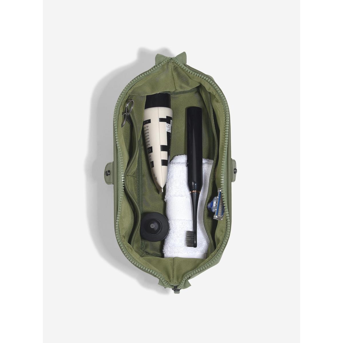 Stackers Large Washbag - Green Canvas – image 5