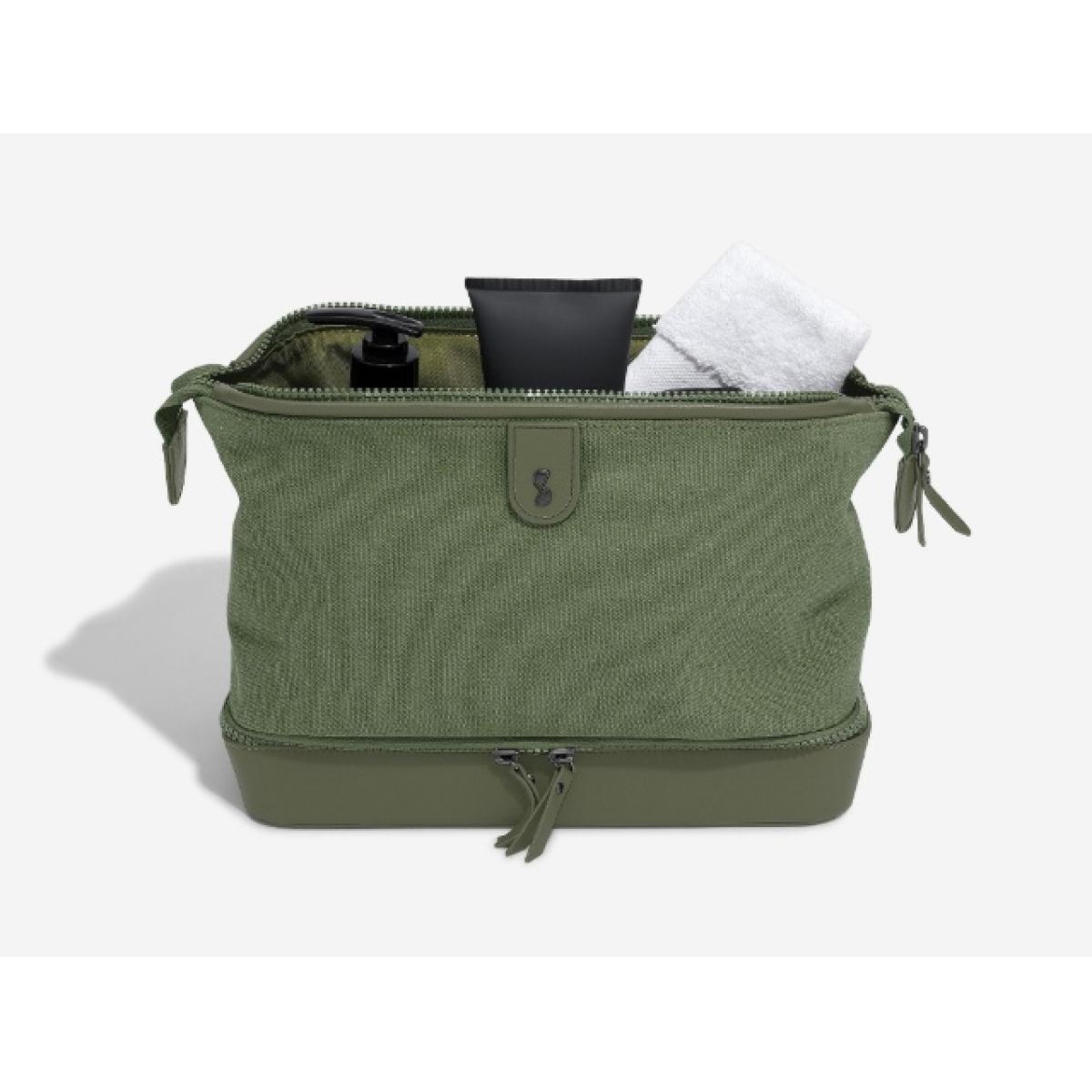 Stackers Large Washbag - Green Canvas – image 6