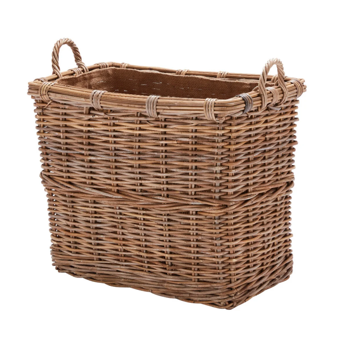 Wovenhill Kubu Rattan Rectangular Log Basket with Hoop Handles – image 4