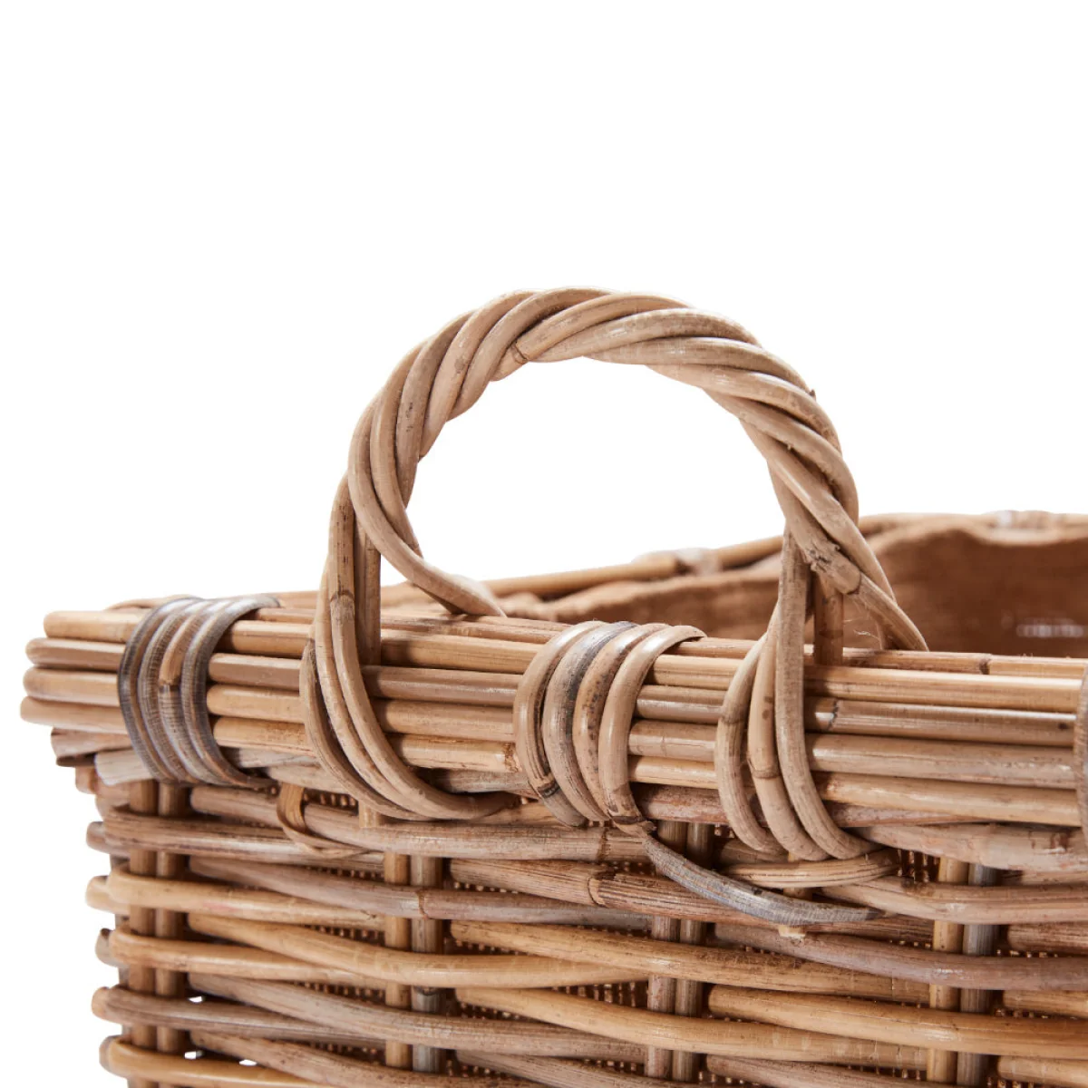 Wovenhill Kubu Rattan Rectangular Log Basket with Hoop Handles – image 6