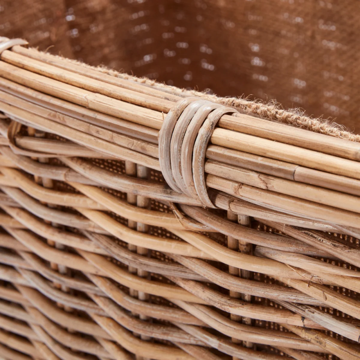 Wovenhill Kubu Rattan Rectangular Log Basket with Hoop Handles – image 7