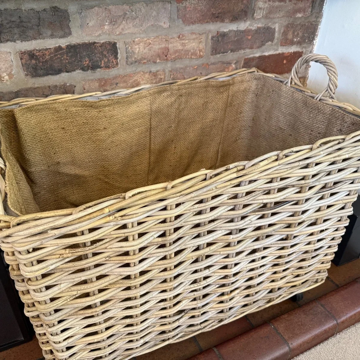 Wovenhill Kubu Rattan Log Baskets with Wheels and Hoop Handles – image 5