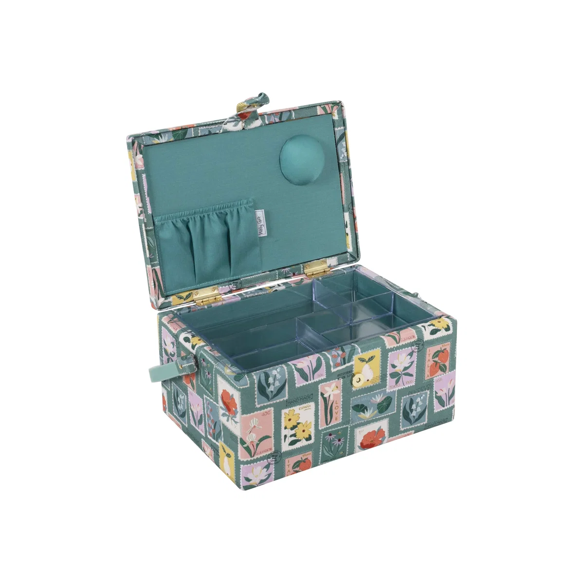 Medium Sewing Companion Storage Box - Multi / Embroidered Stamps – image 1