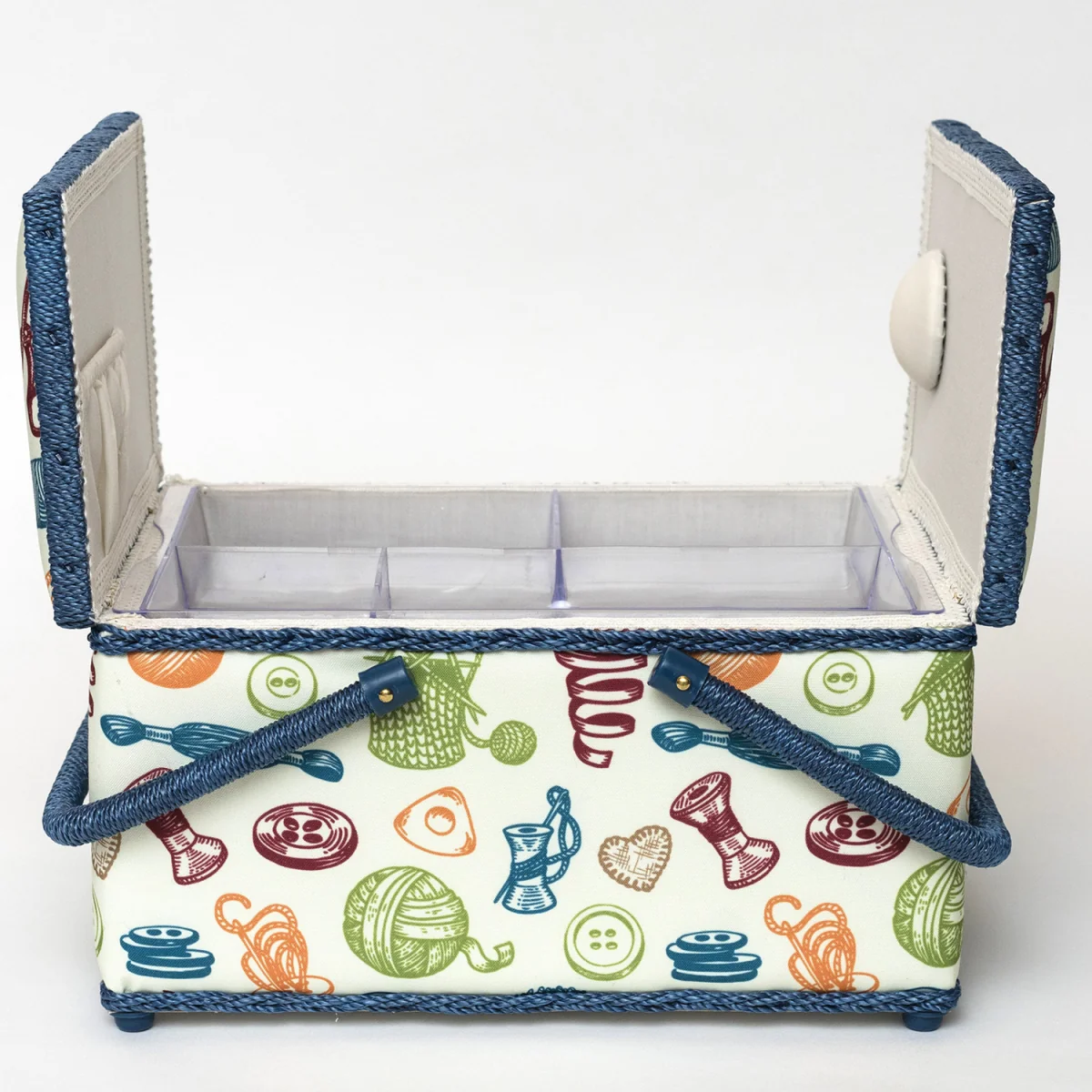 Twin Lidded Sewing Basket Habby Dreams - White – image 3