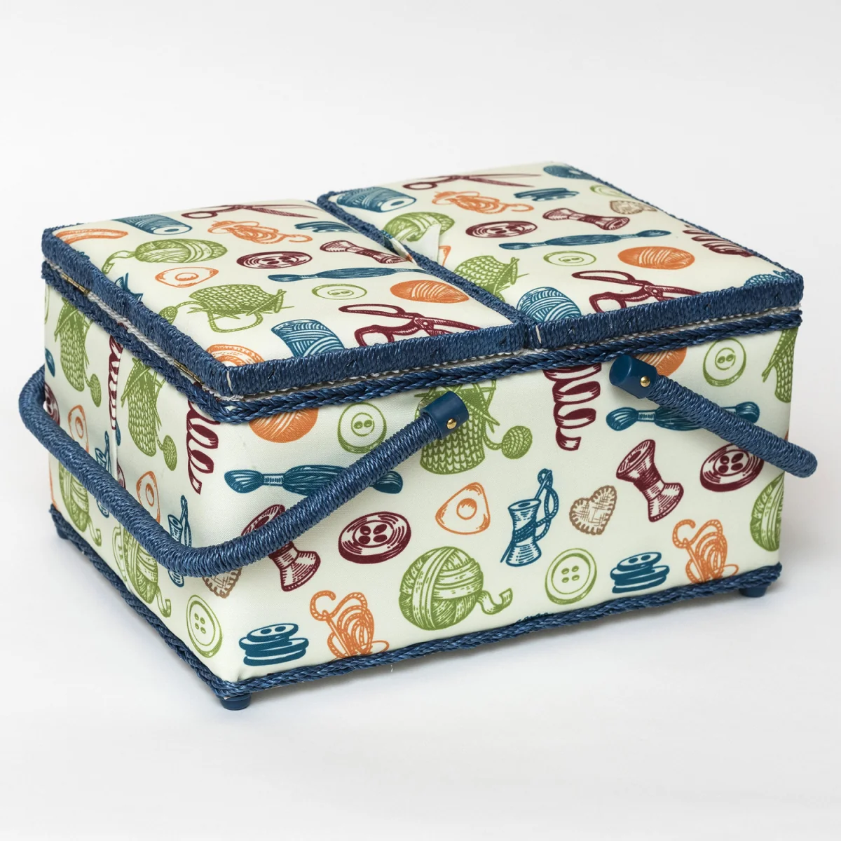 Twin Lidded Sewing Basket Habby Dreams - White – image 4