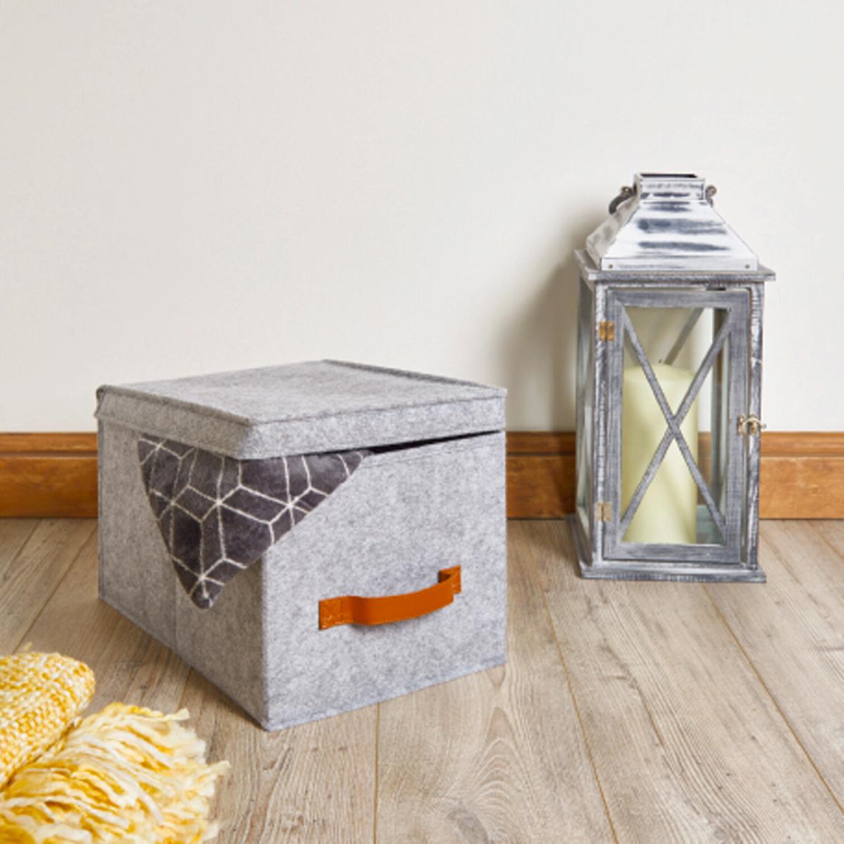 Premium Grey Felt Storage Box - Medium – image 2