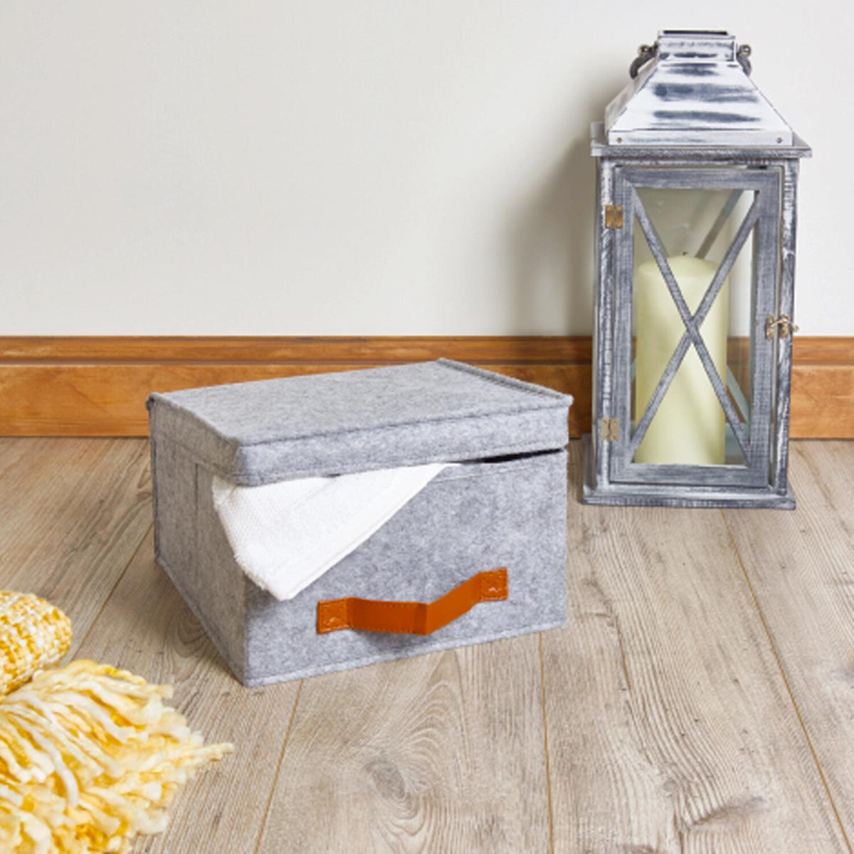 Premium Grey Felt Storage Box - Medium – image 1