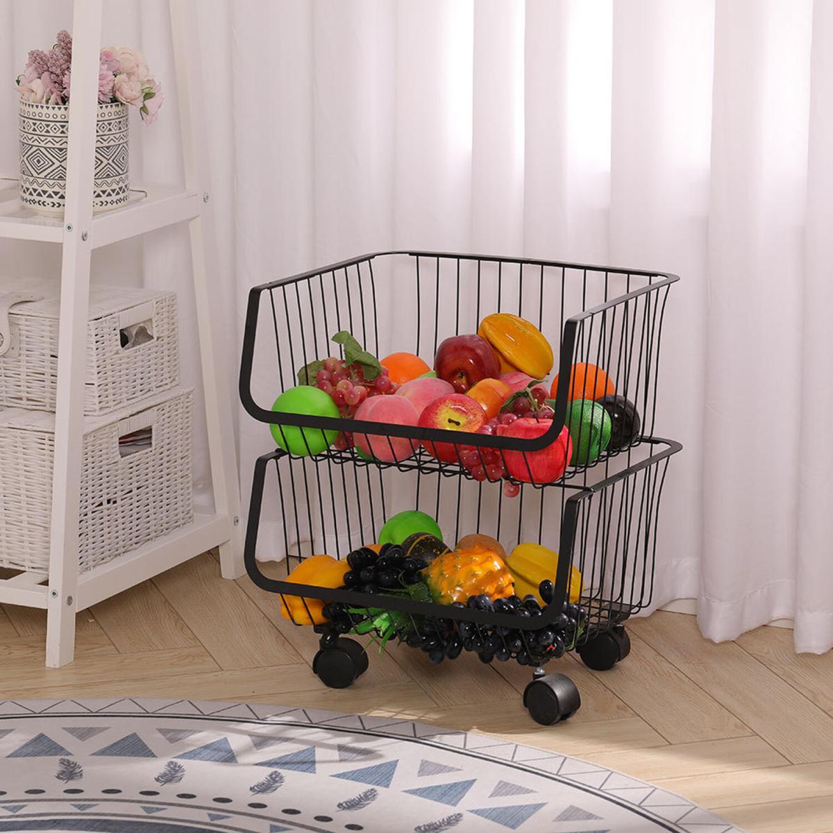 Fruit Vegetable Storage Baskets - Black / 47cm – image 2