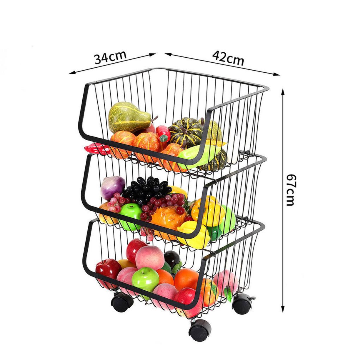 Fruit Vegetable Storage Baskets - Black / 47cm – image 11