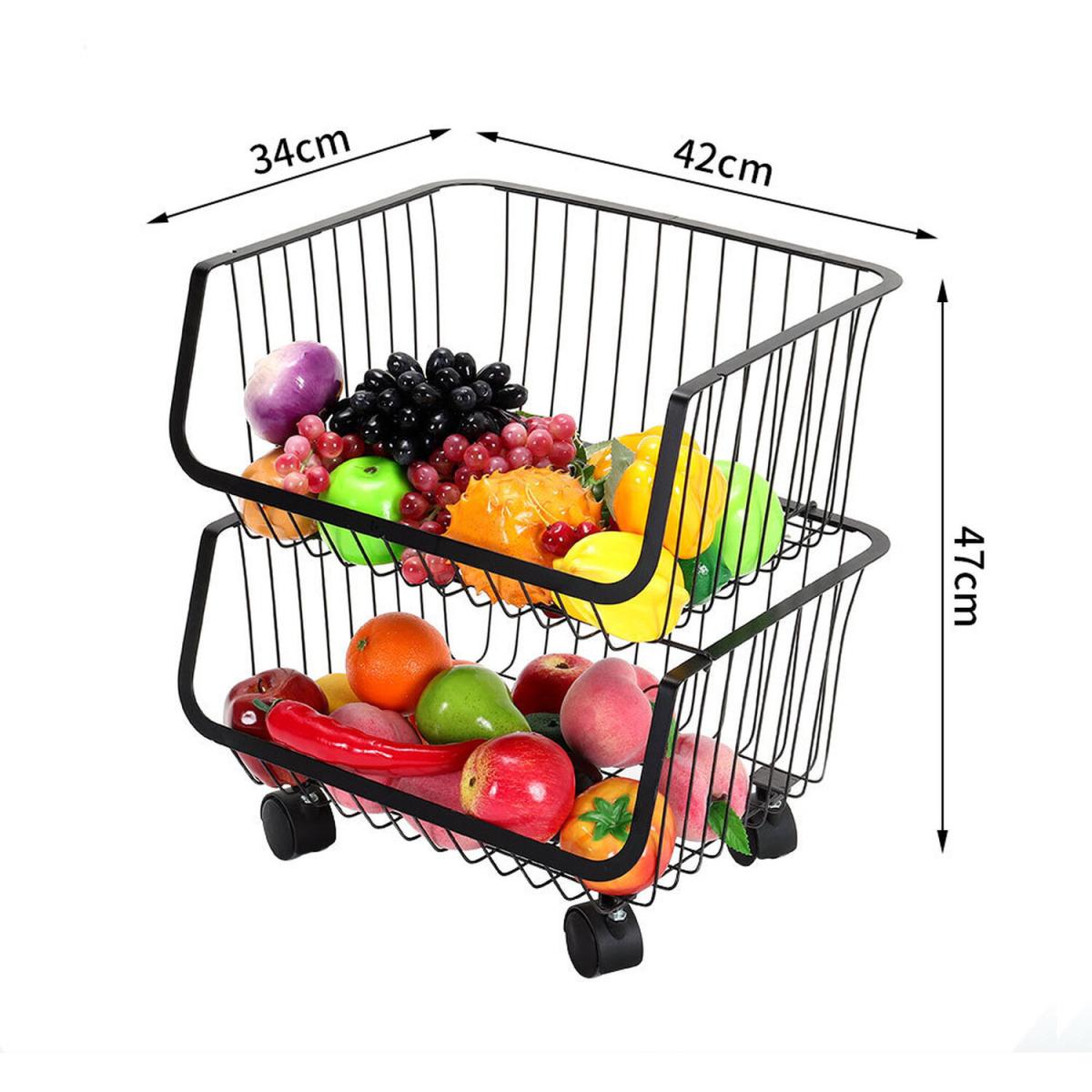 Fruit Vegetable Storage Baskets - Black / 47cm – image 5