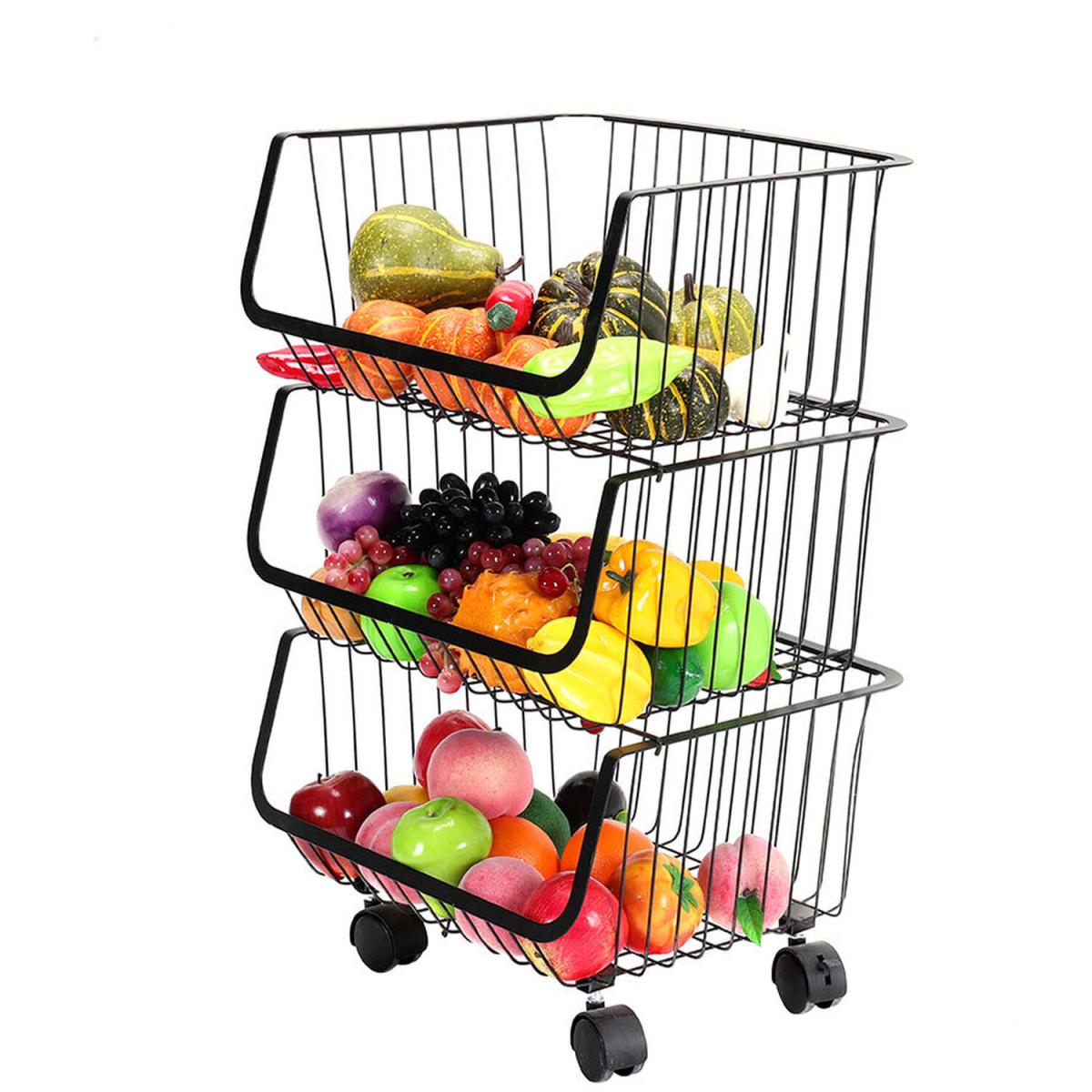 Fruit Vegetable Storage Baskets - Black / 47cm – image 7