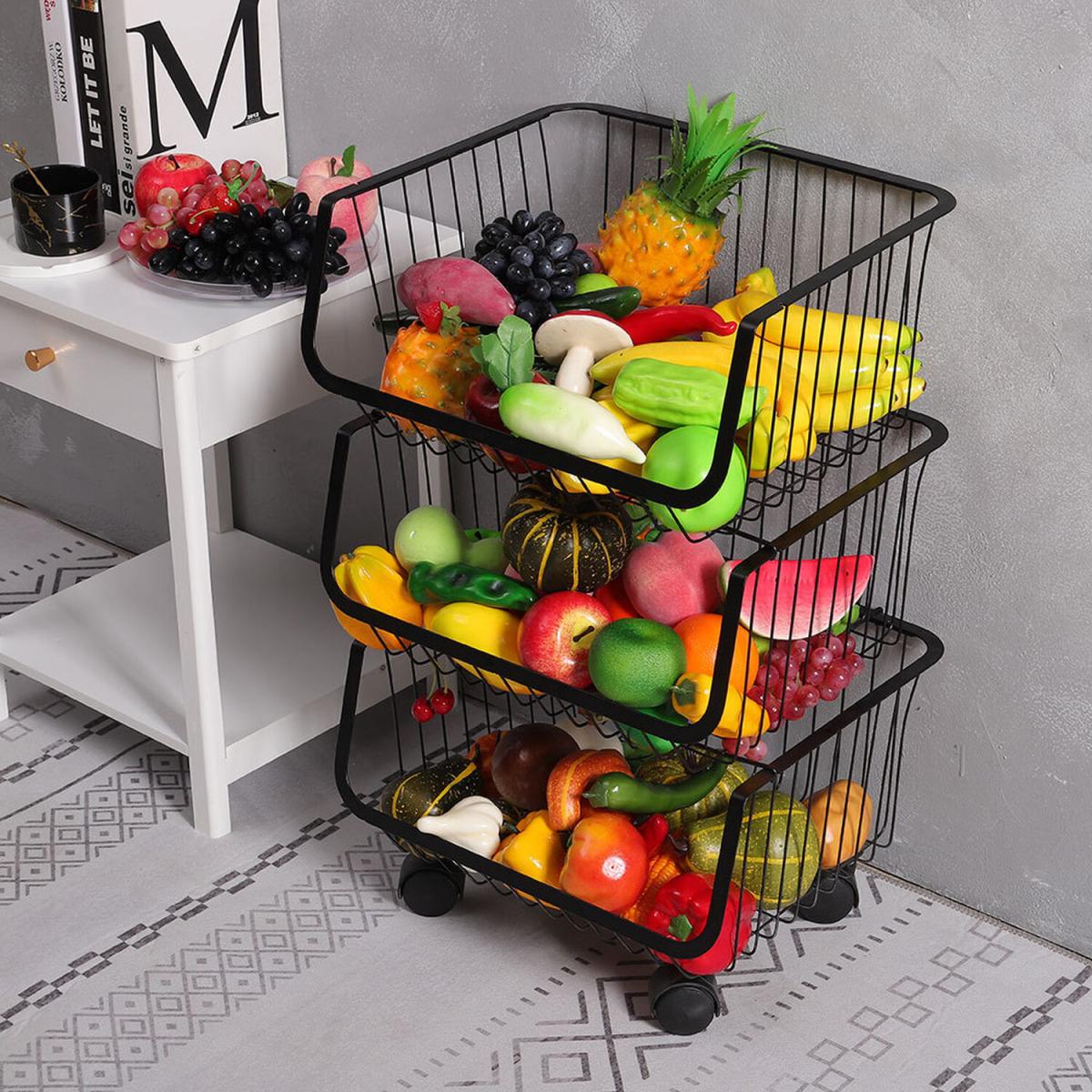 Fruit Vegetable Storage Baskets - Black / 47cm – image 9