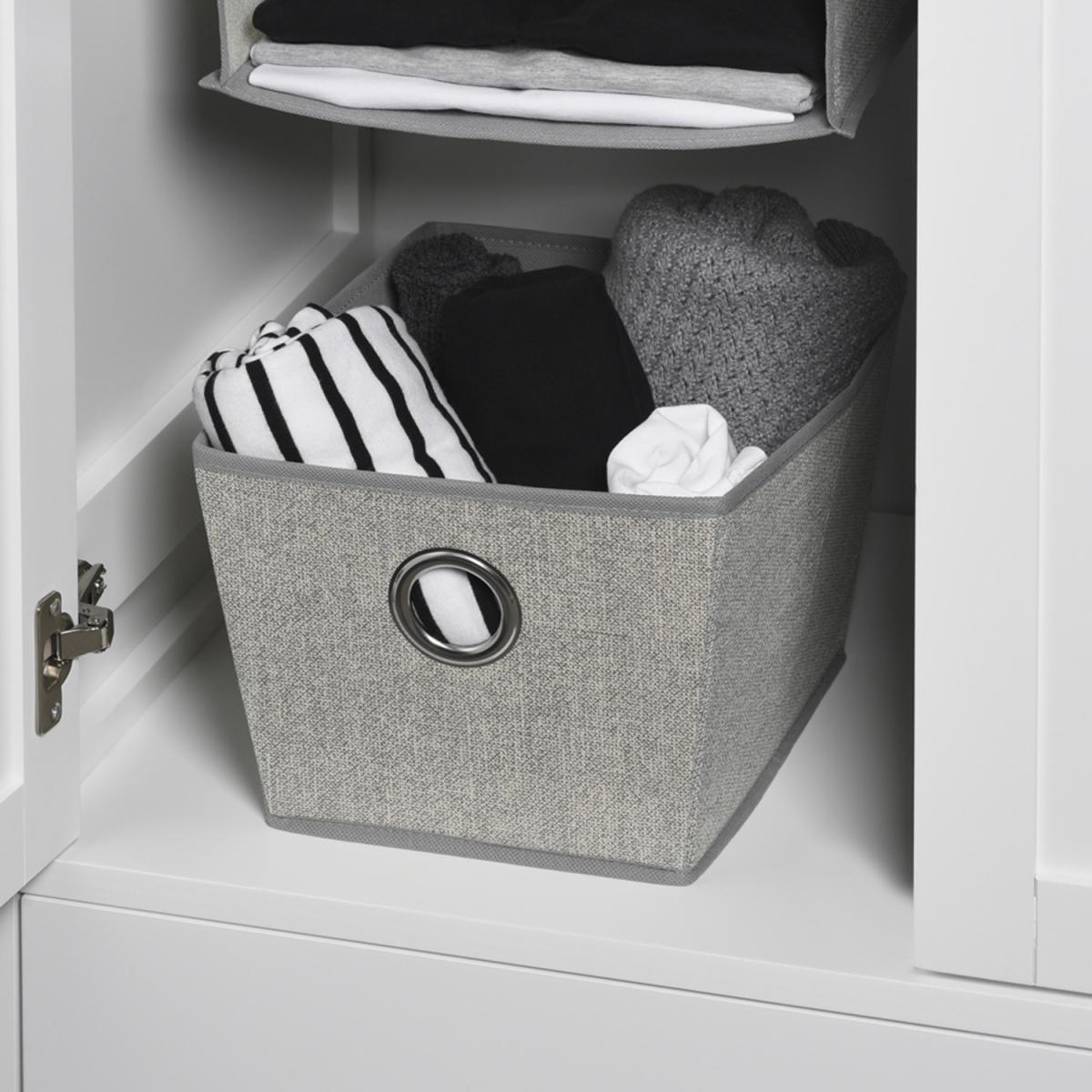 Grey Fabric Storage Tote Basket - 19cm – image 2