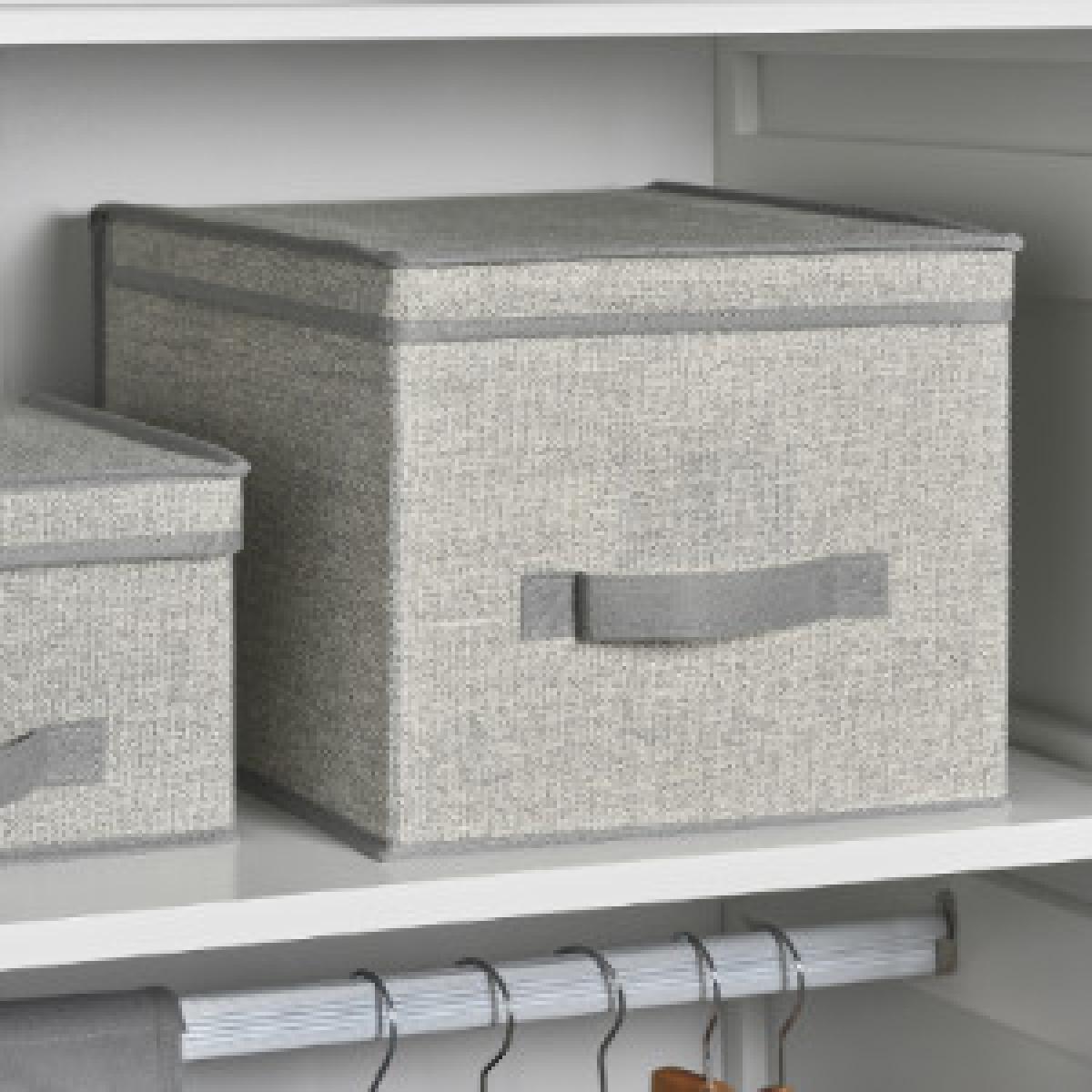Grey Fabric Storage Tote Basket - 19cm – image 5