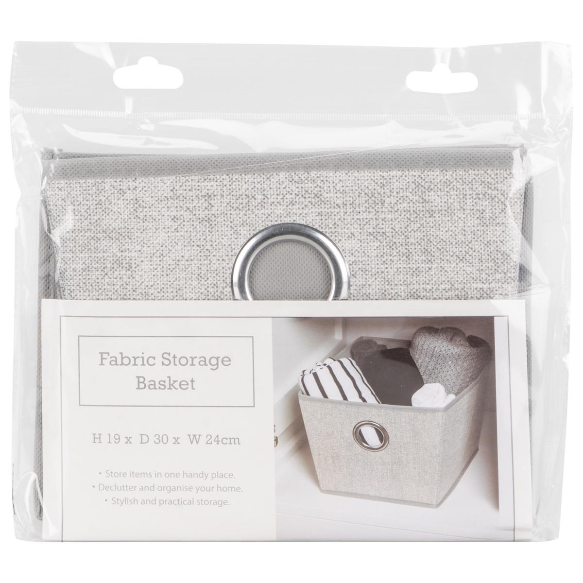 Grey Fabric Storage Tote Basket - 19cm – image 6