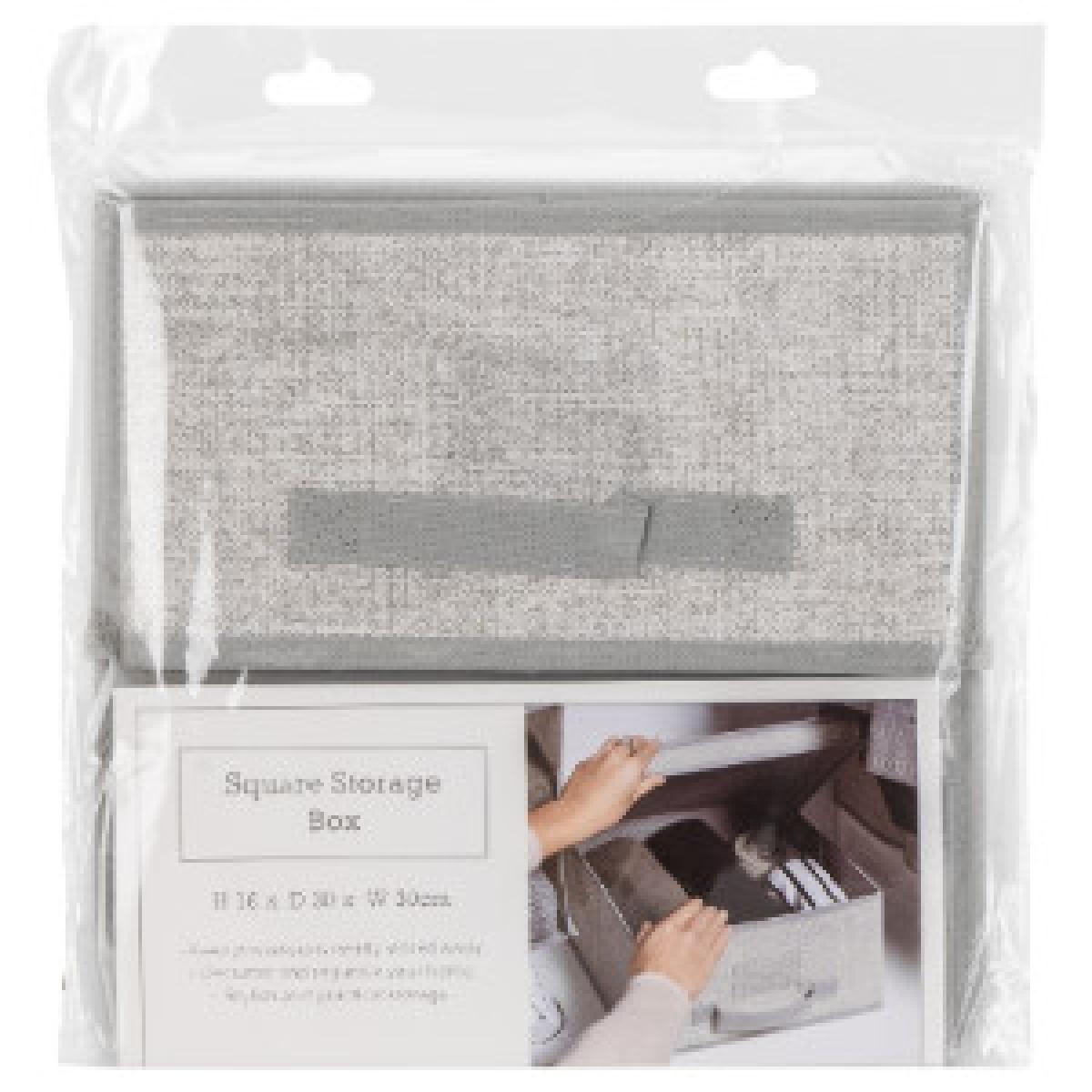 Grey Fabric Storage Tote Basket - 19cm – image 10