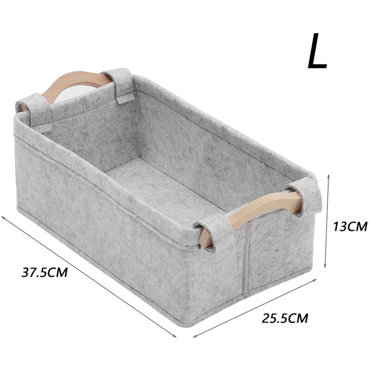 Felt Fabric Storage Basket Box - Grey / 37.5*25.5*13cm3 – image 2