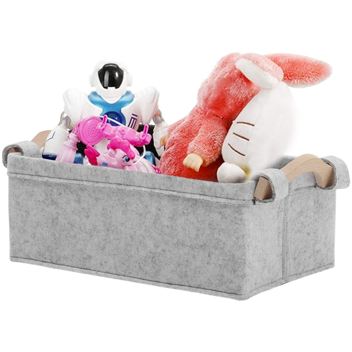 Felt Fabric Storage Basket Box - Grey / 37.5*25.5*13cm3 – image 3