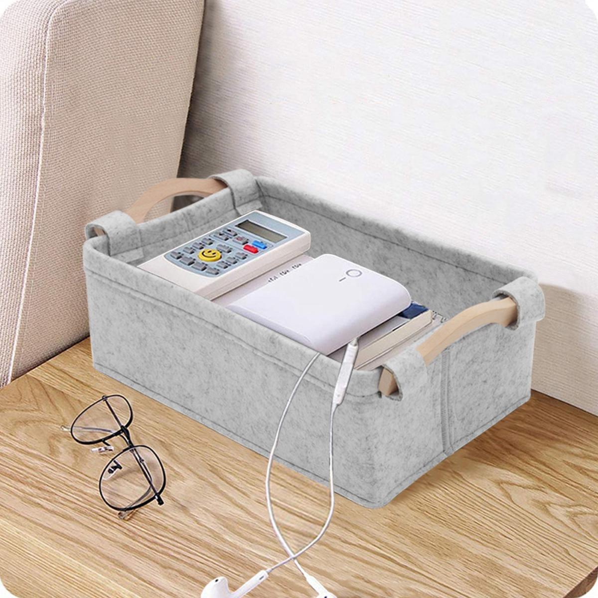 Felt Fabric Storage Basket Box - Grey / 37.5*25.5*13cm3 – image 7