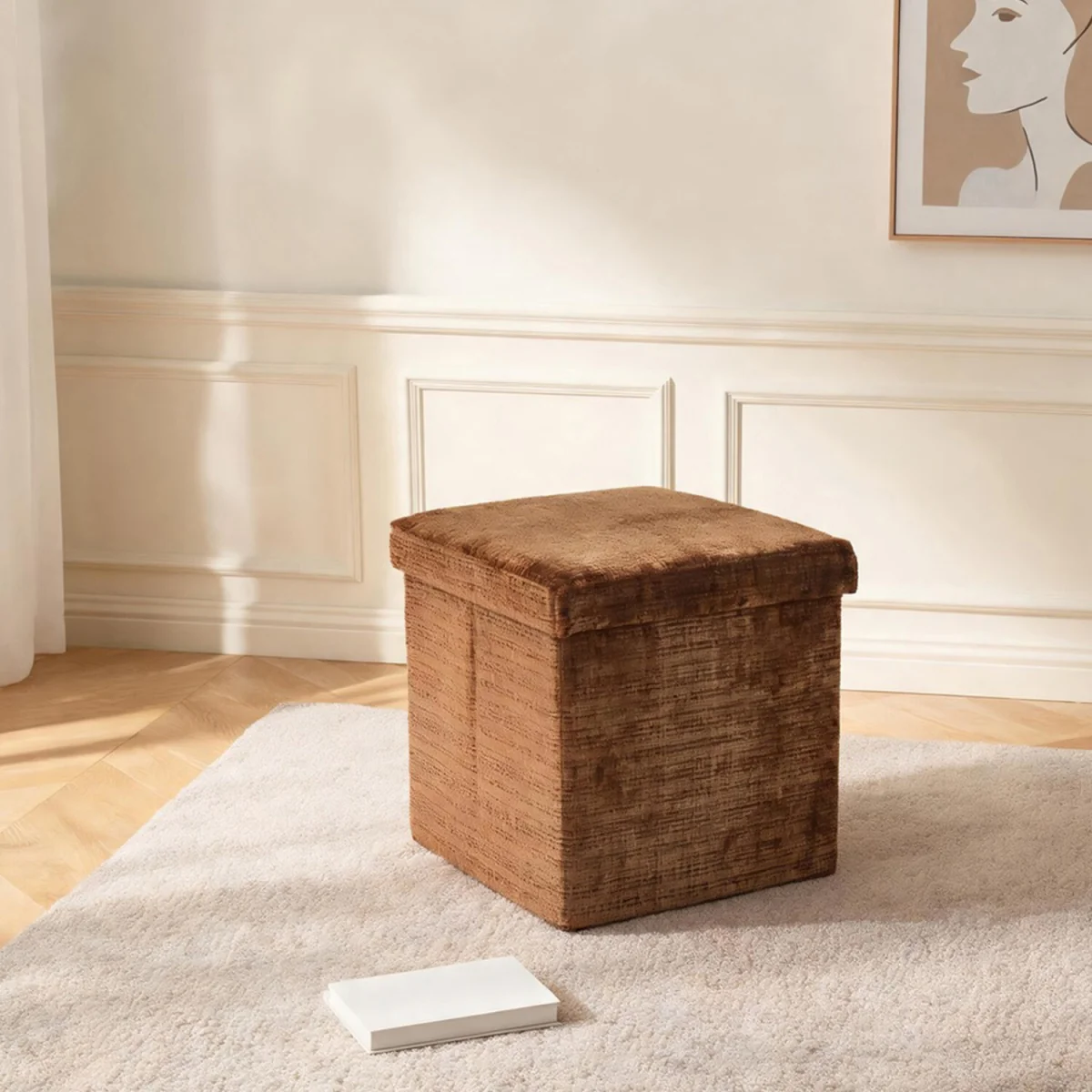 Chenille Storage Box - Burnt Orange – image 1