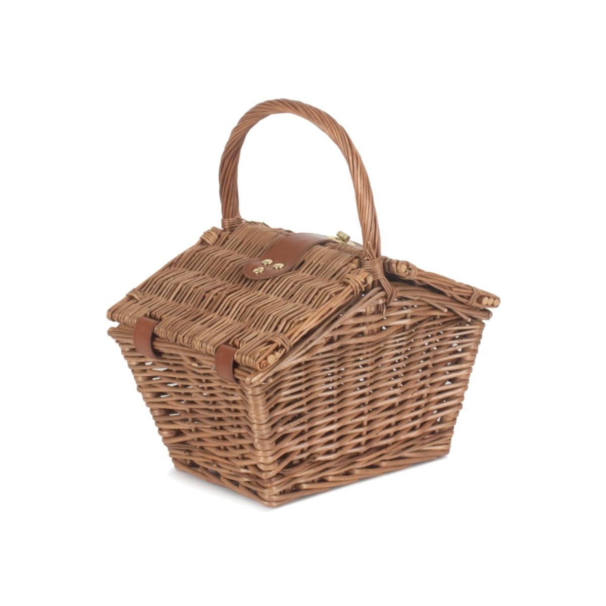 Elegant Picnic Wicker Basket - Brown / Small