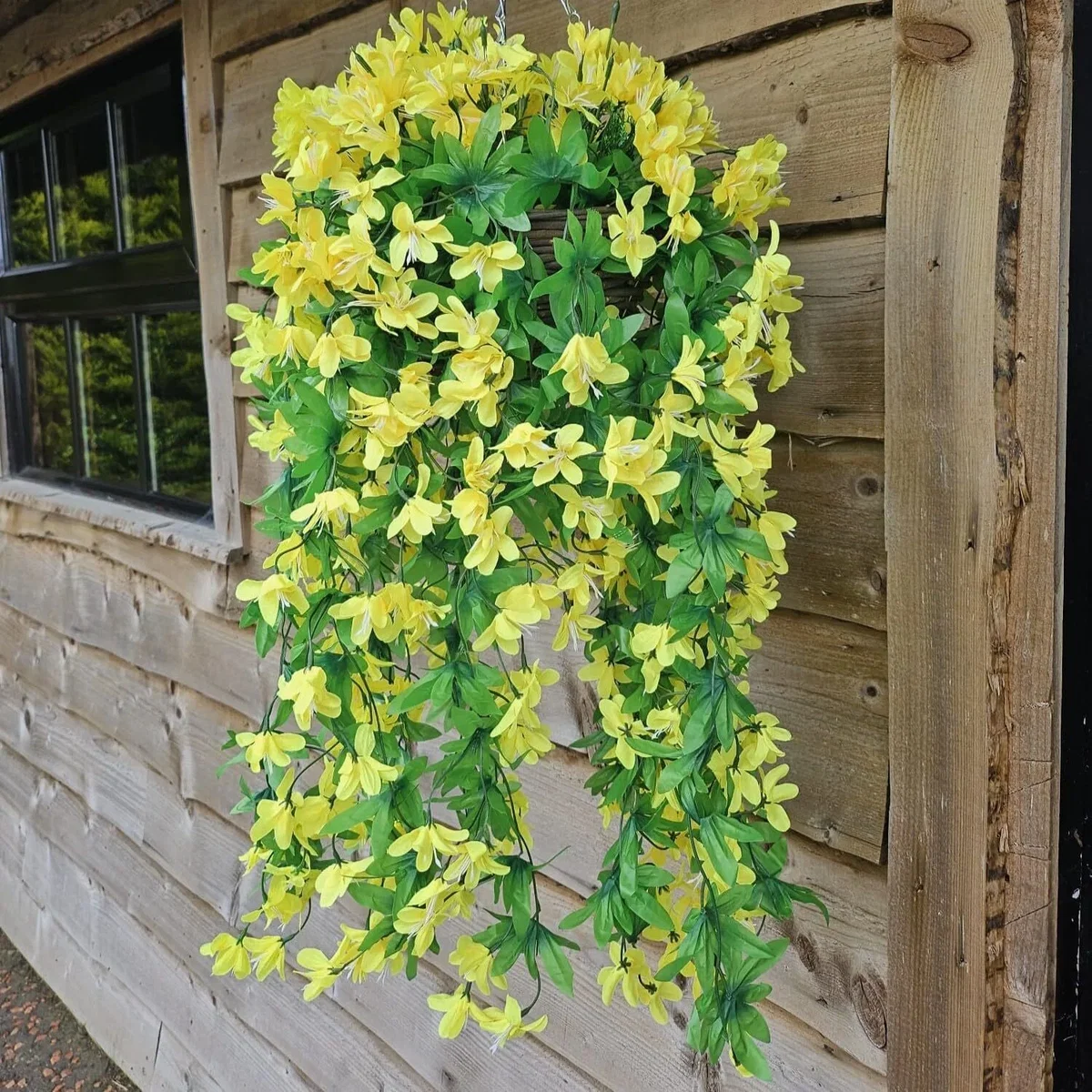 yellow lily flower basket - Yellow – image 3