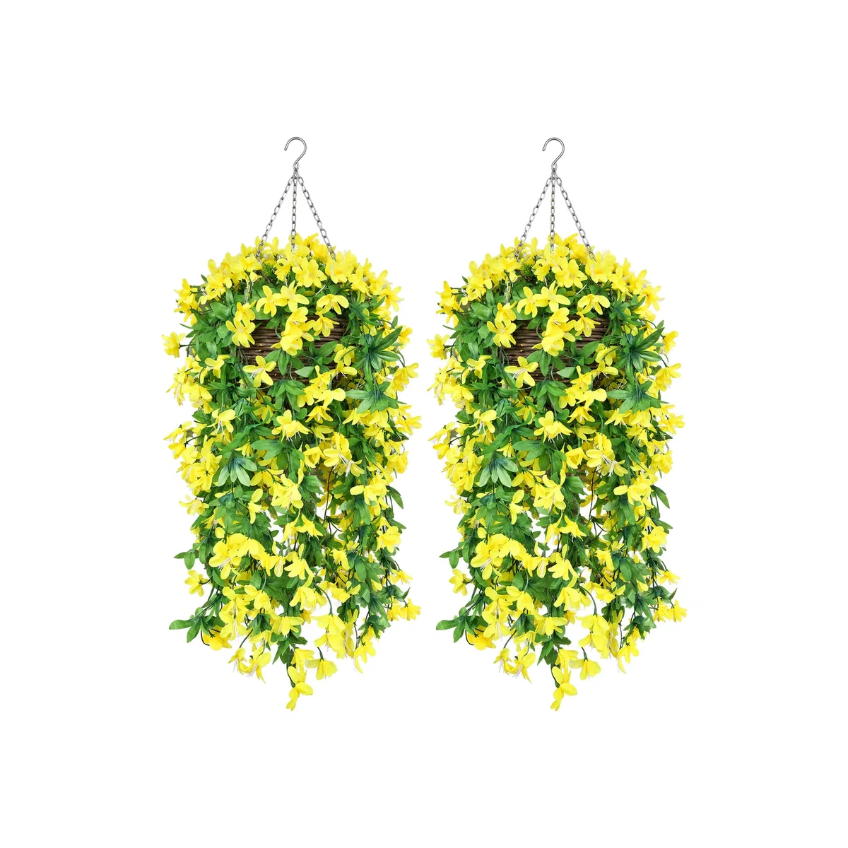 yellow lily flower basket - Yellow – image 1
