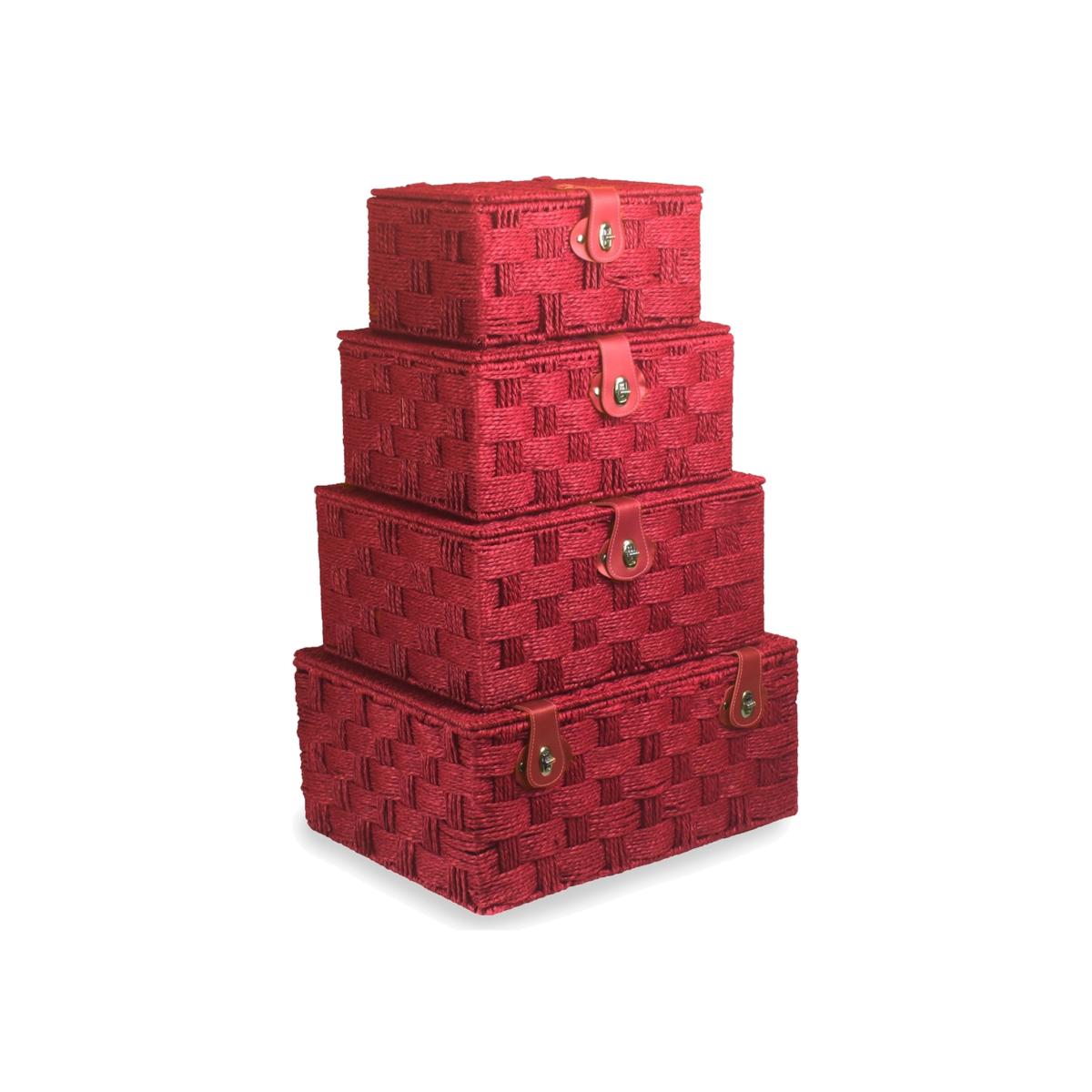 Red Paper Rope Hamper Basket - Red / 3.5kg / 32130l
