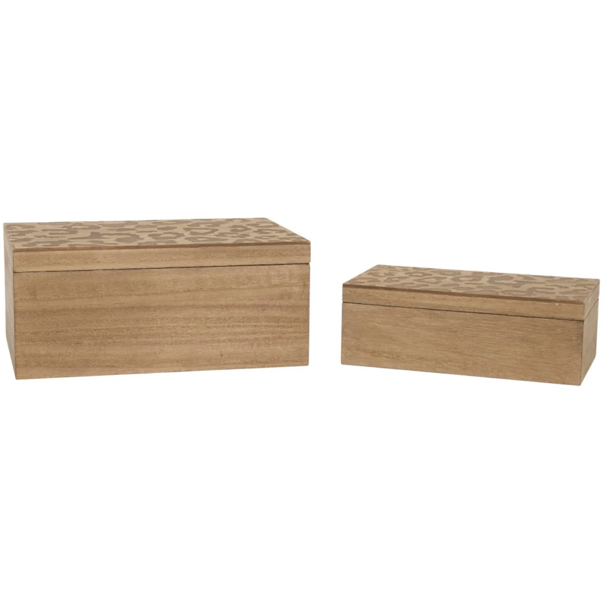Set of 2 Leopard Wooden Boxes - Brown – image 2