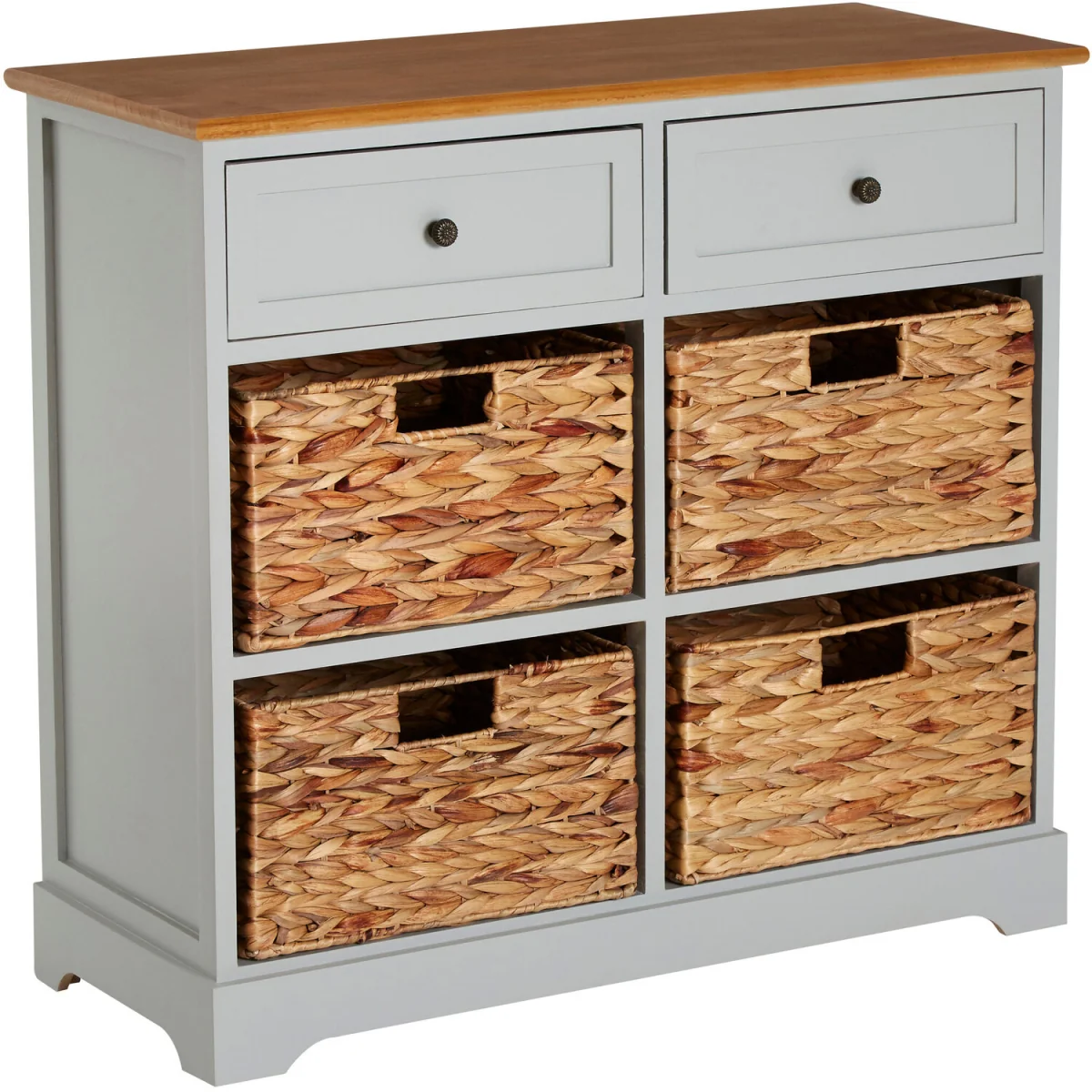 Vermont Two Drawers Four Baskets Cabinet. - Grey – image 3