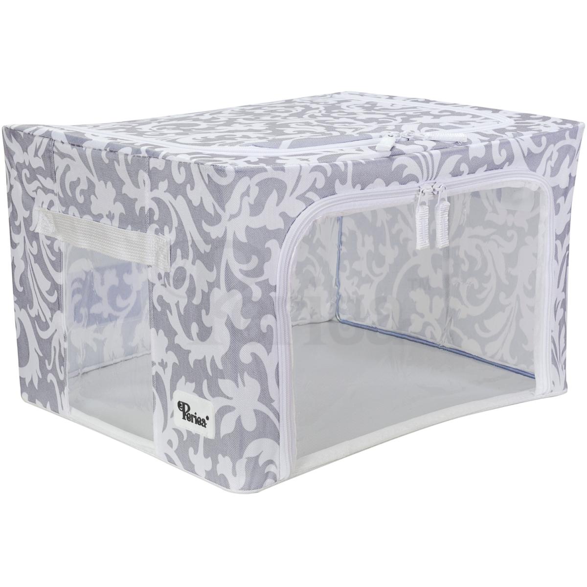 Periea Beau Folding Storage Box with Collapsible Steel Frames - Grey / Small – image 27