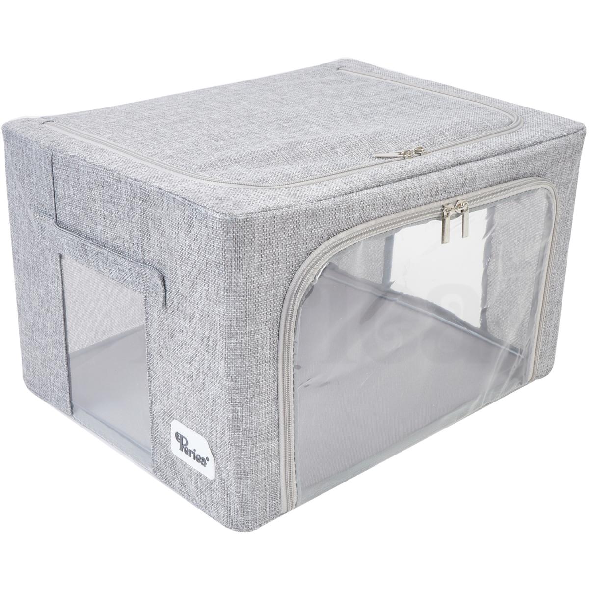 Periea Beau Folding Storage Box with Collapsible Steel Frames - Grey / Small – image 32