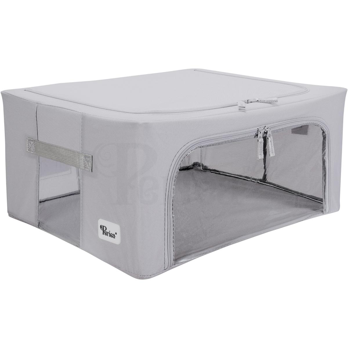 Periea Beau Folding Storage Box with Collapsible Steel Frames - Grey / Small – image 36