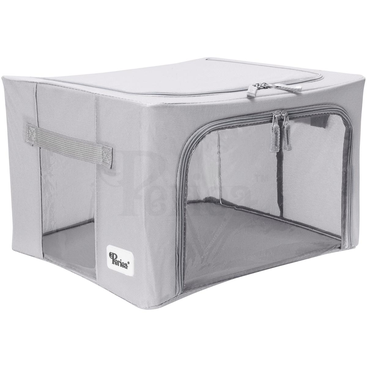Periea Beau Folding Storage Box with Collapsible Steel Frames - Grey / Small – image 38