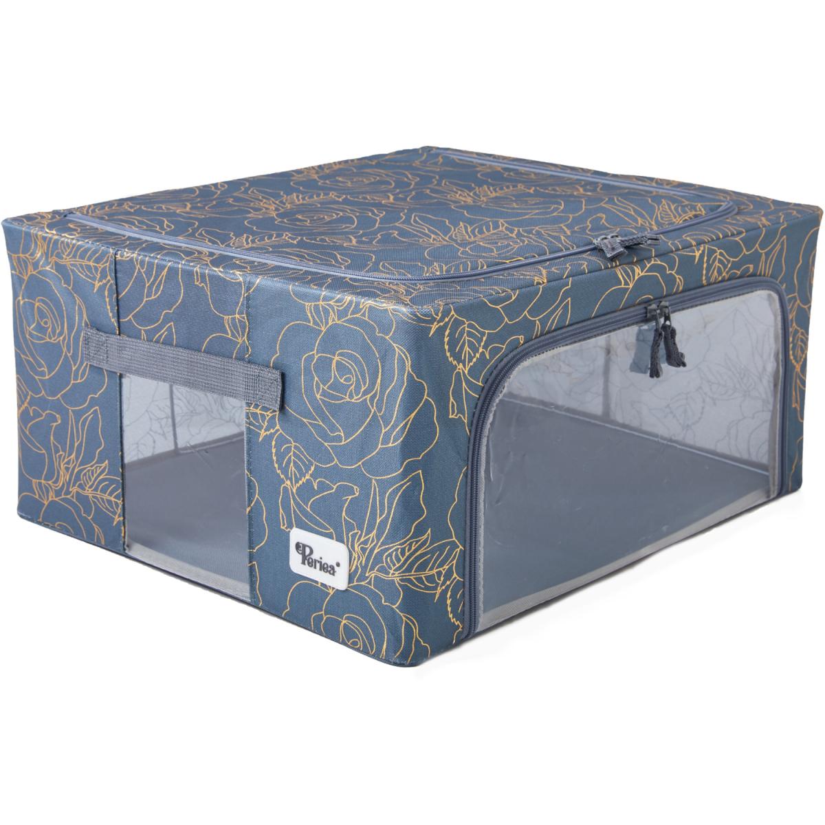 Periea Beau Folding Storage Box with Collapsible Steel Frames - Grey / Small – image 47