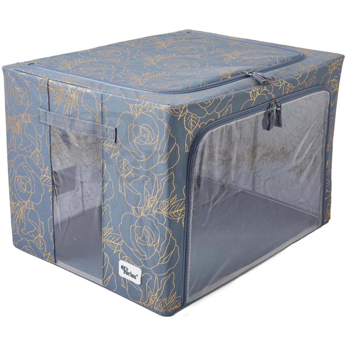 Periea Beau Folding Storage Box with Collapsible Steel Frames - Grey / Small – image 51
