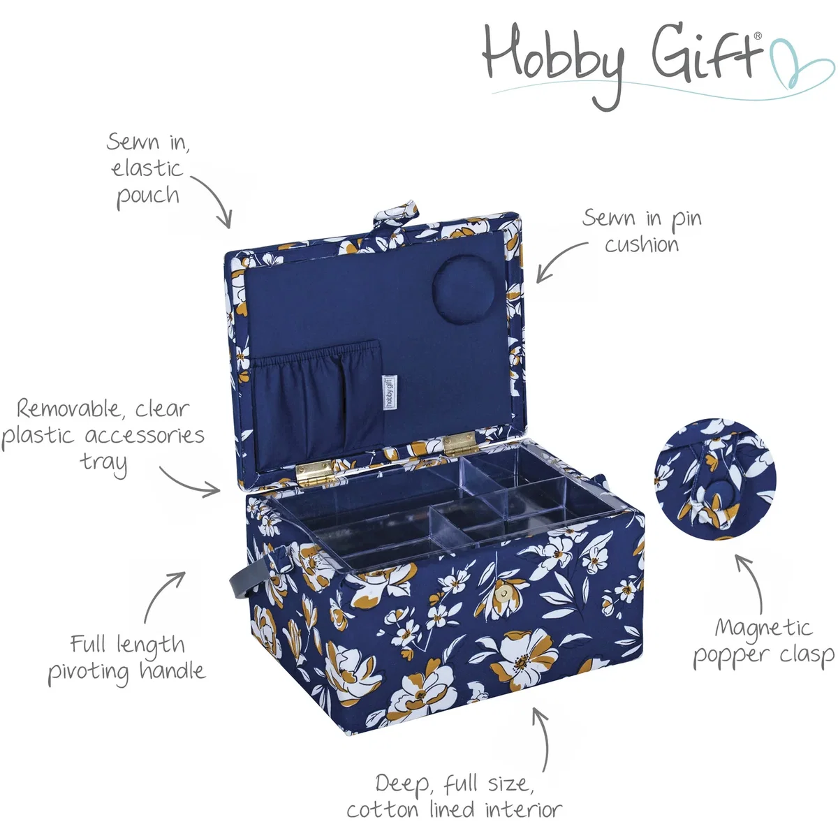 Medium Sewing Companion Storage Box - Autumnal / Autumn Floral – image 3