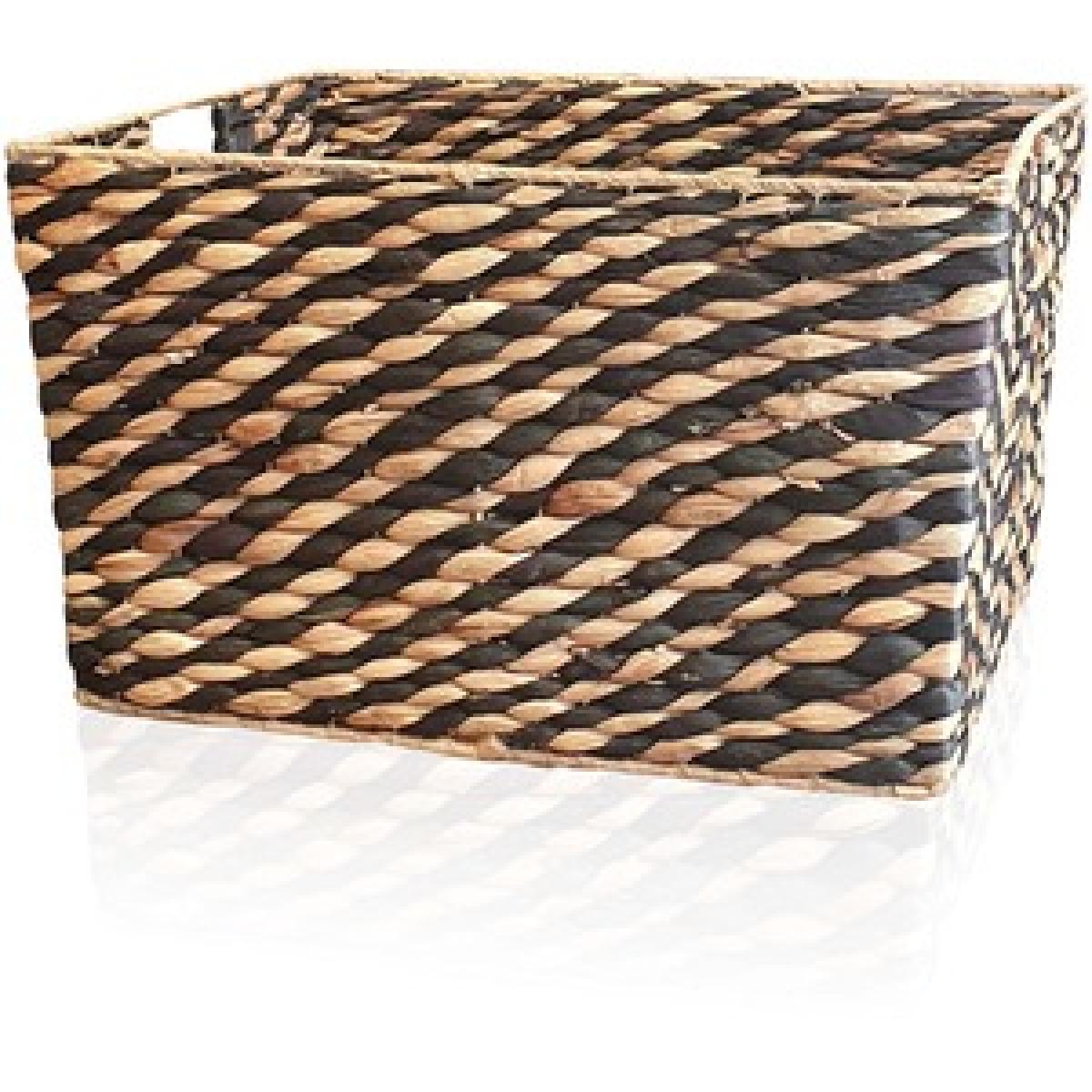 The Mia Seagrass Storage Basket - Brown and Black – image 2