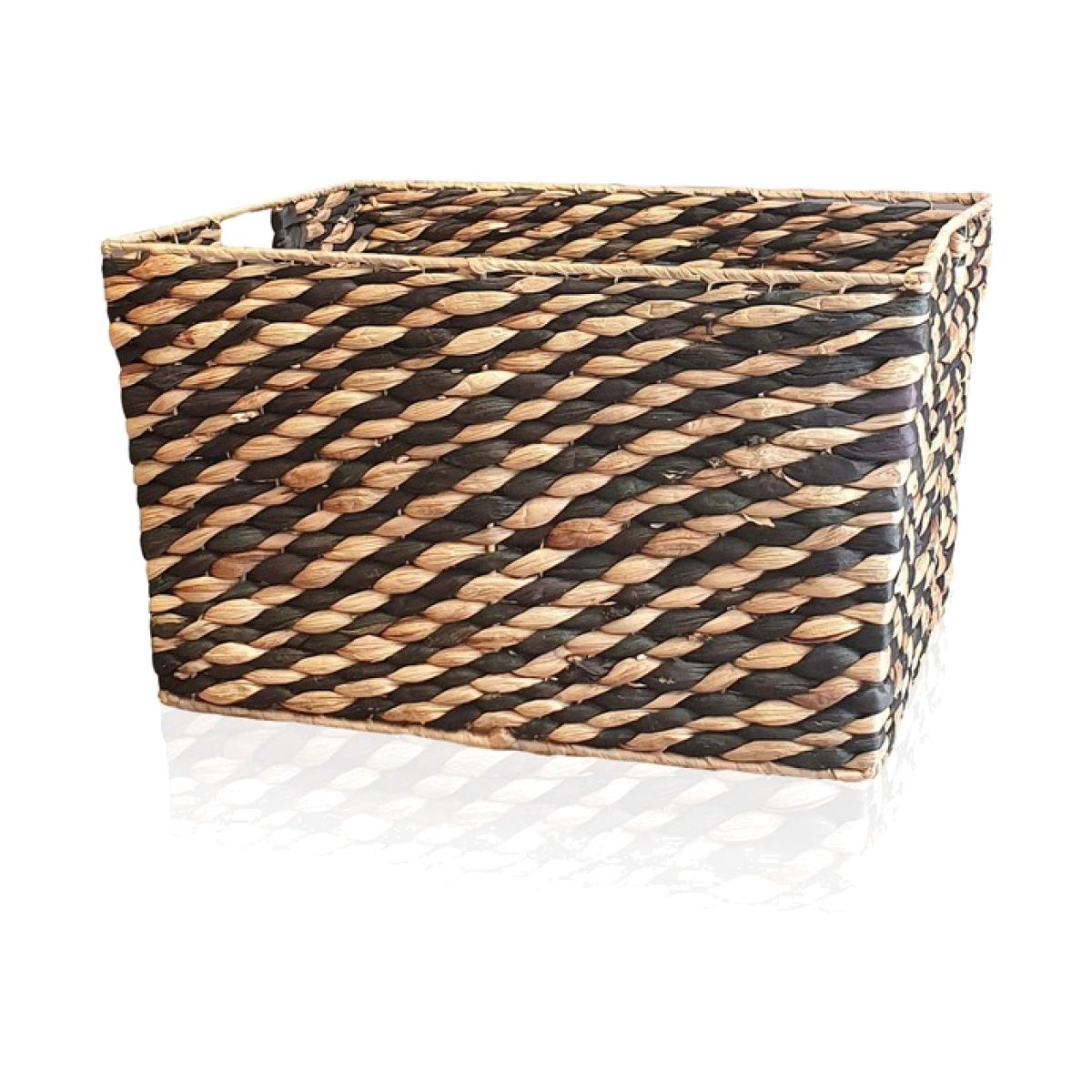 The Mia Seagrass Storage Basket - Brown and Black – image 1