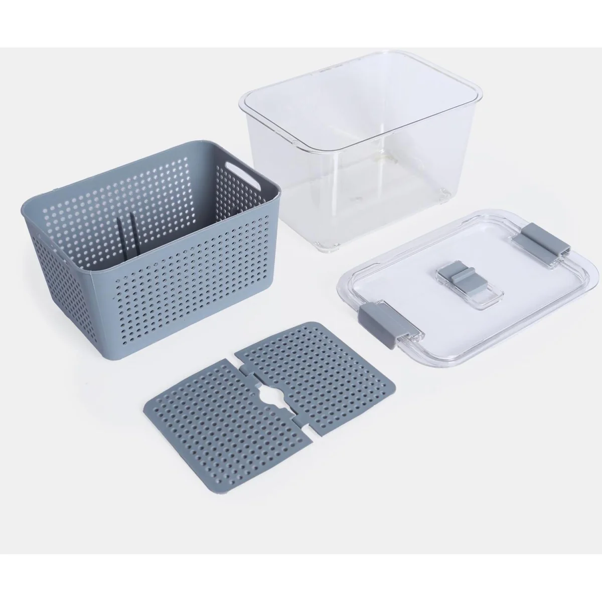 OHS Fridge Container With Removable Basket - Grey/Clear – image 8