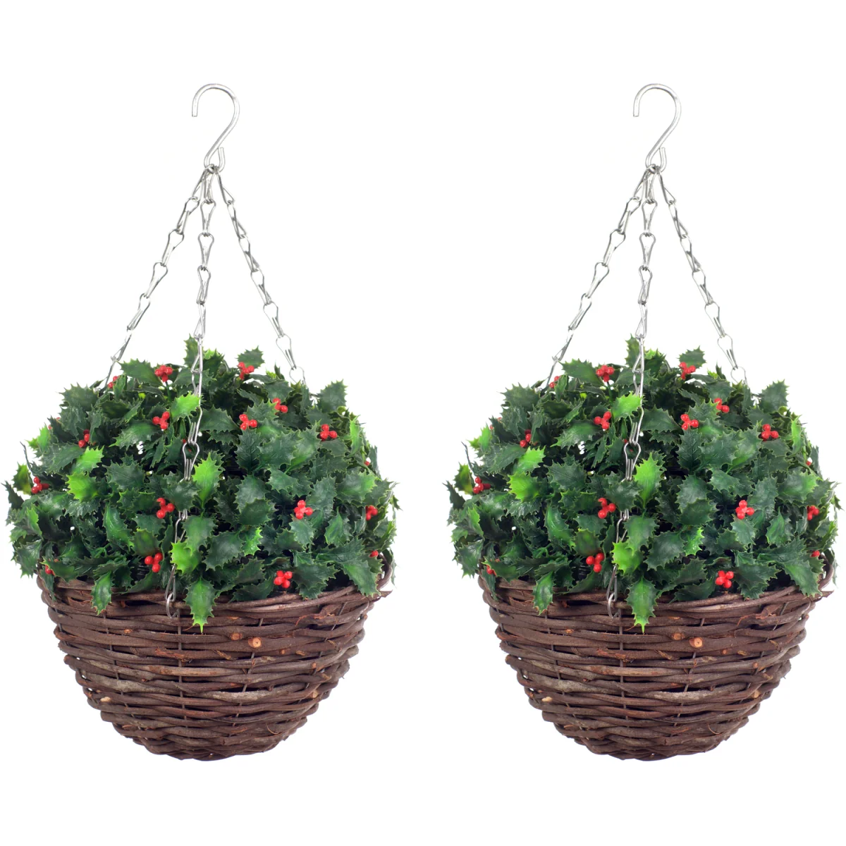 28cm holly basket - Green – image 2