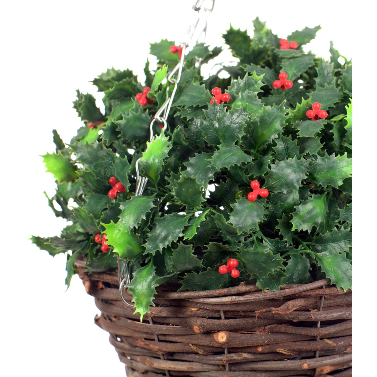 28cm holly basket - Green – image 3