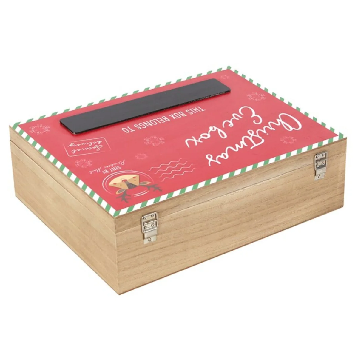 Red Reindeer Christmas Eve Keepsake Memory Box with Chalkboard - Red – image 3