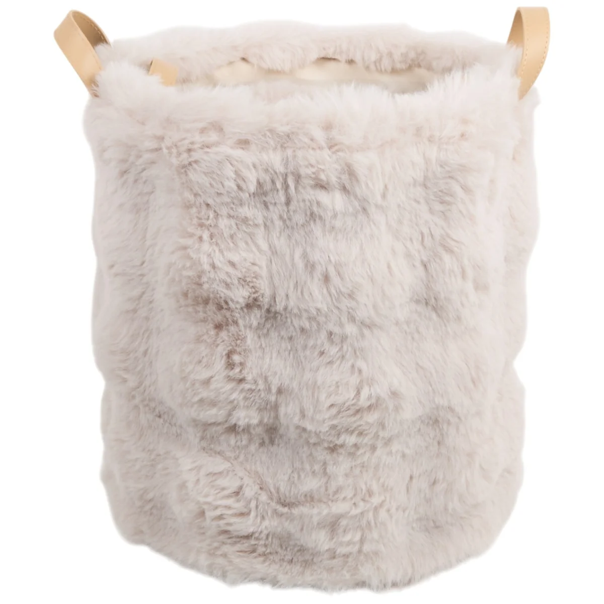 Pack of 2 Faux Fur Baskets - White – image 2