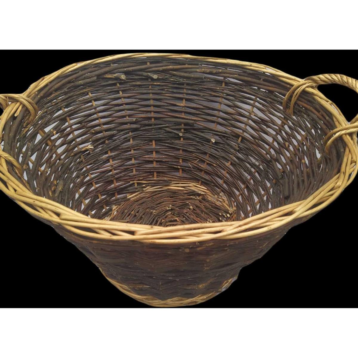 Natural Storage Wicker Round Basket - Dark brown – image 2