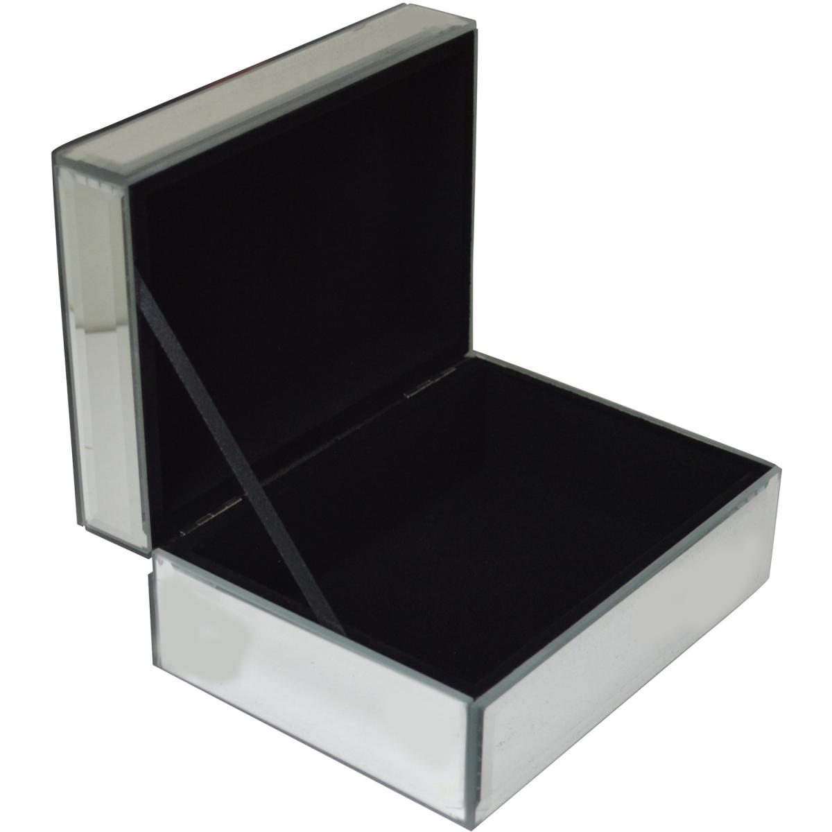 Mirrored 'Wake Up and Make Up' Jewellery Storage Trinket Box Case - Mirrored – image 4